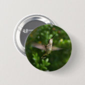 Vrouw Ruby Throat Hummingbird Button (Voorkant /achterkant)