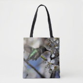 Vrouw Ruby Throated Hummingbird Tote Bag (Voorkant)