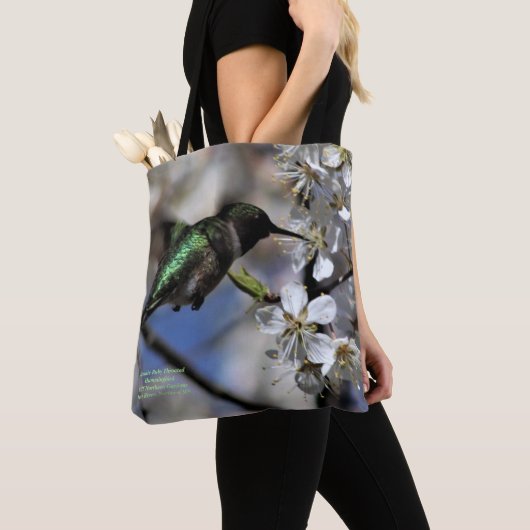 Vrouw Ruby Throated Hummingbird Tote Bag (Dichtbij)