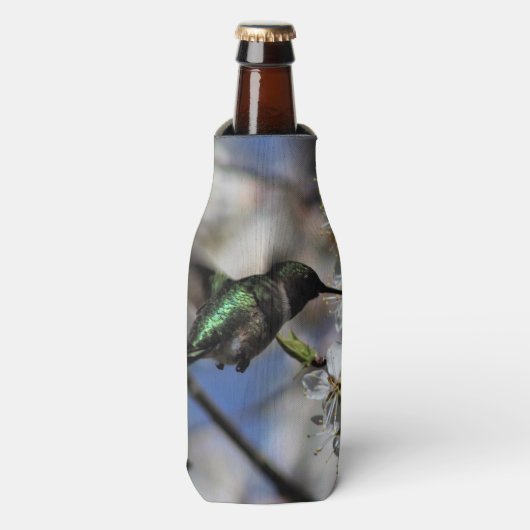 Vrouw Ruby Throated kolibrie Flesjeskoeler (Fles Voorkant)