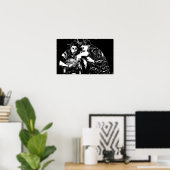 Vrouw Rugby - Houtblok Kunstprint Poster (Thuiskantoor)
