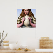 Vrouw Rugby Player - Rugby-schilderafdrukken Poster (Keuken)