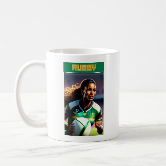 Vrouw Rugby Speler Mok (Links)