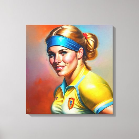 Vrouw Rugby Speler - Verpakte Canvas Art Print (Voorkant)