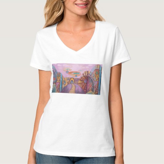 Vrouw ruimte T-shirt (Voorkant)