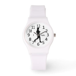 Vrouw Runner Black Silhouette I run Watts Horloge