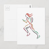 Vrouw Runner Briefkaart (Voorkant / Achterkant)