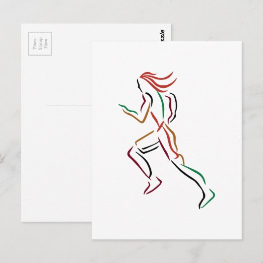 Vrouw Runner Briefkaart (Voorkant / Achterkant)