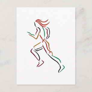 Vrouw Runner Briefkaart