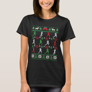 Vrouw Runner Dames Hardlopen Lelijke Kerst T-shirt