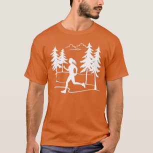 Vrouw Runner jogger forest run cross-country gift T-shirt