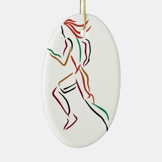 Vrouw Runner Keramisch Ornament (Rechts)