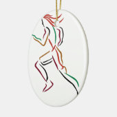Vrouw Runner Keramisch Ornament (Links)