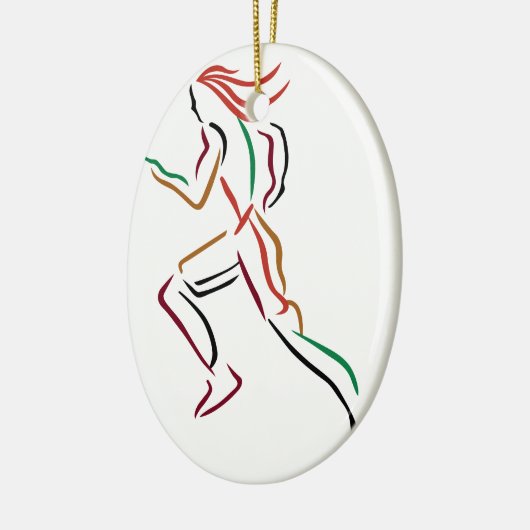 Vrouw Runner Keramisch Ornament (Links)