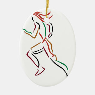 Vrouw Runner Keramisch Ornament