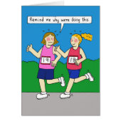 Vrouw Runners Humor Cartoon. (Voorkant)