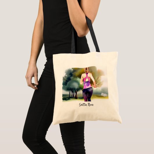 Vrouw Running in the Park Tote Bag (Voorkant (product))