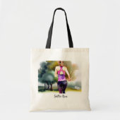 Vrouw Running in the Park Tote Bag (Voorkant)