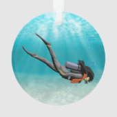 Vrouw S.C.U.B.A. Diver Ornament (achterkant)