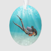 Vrouw S.C.U.B.A. Diver Ornament (voorkant)