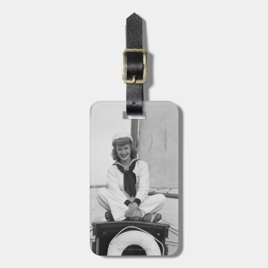 Vrouw Sailor Bagagelabel (Voorkant verticaal)