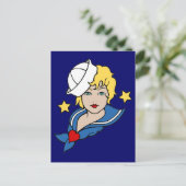 Vrouw Sailor Tattoo Briefkaart (Staand voorkant)
