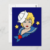 Vrouw Sailor Tattoo Briefkaart (Voorkant / Achterkant)