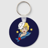 Vrouw Sailor Tattoo Sleutelhanger (Voorkant)