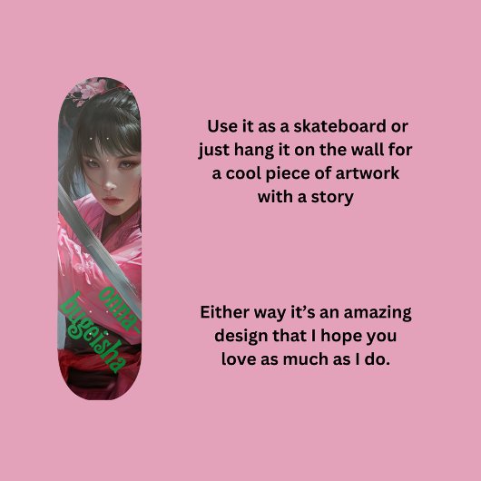 Vrouw Samurai Persoonlijk Skateboard