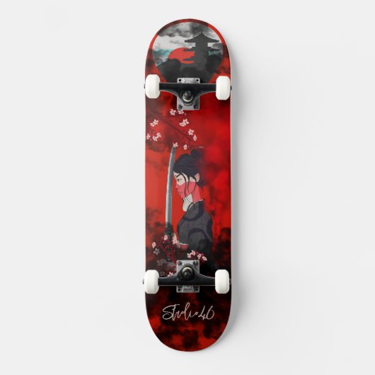 Vrouw Samurai Skateboard (Voorkant)