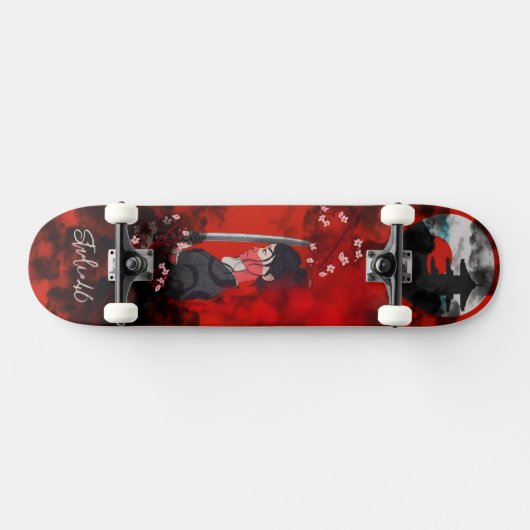 Vrouw Samurai Skateboard (Horizontaal)