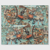 VROUW SAMURAI TOMOE GOZEN PAARD IN DE STRIJD CADEAUPAPIER (Vlak)