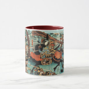 VROUW SAMURAI TOMOE GOZEN PAARD IN DE STRIJD MOK