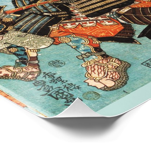 VROUW SAMURAI TOMOE GOZEN PAARD IN DE STRIJD PERFECT POSTER (Hoek)