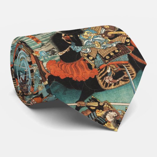VROUW SAMURAI TOMOE GOZEN PAARD IN DE STRIJD STROPDAS (Opgerold)