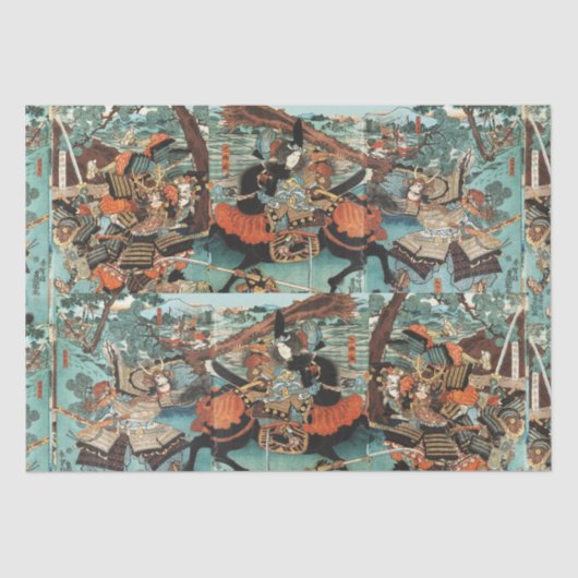 VROUW SAMURAI TOMOE GOZEN PAARD IN DE STRIJD TISSUEPAPIER (Voorkant)