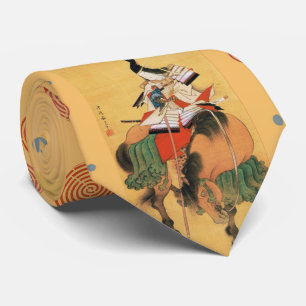 VROUW SAMURAI TOMOE GOZEN PAARDENRUG Japanse kunst Stropdas