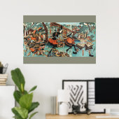 VROUW SAMURAI TOMOE GOZEN TE PAARD IN DE SLAG POSTER (Thuiskantoor)