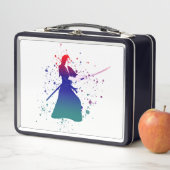 Vrouw Samurai Warrior met zwaard (In situ)