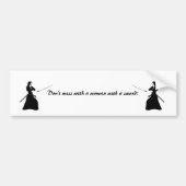 Vrouw Samurai Warrior met zwaard Bumpersticker (Voorkant)