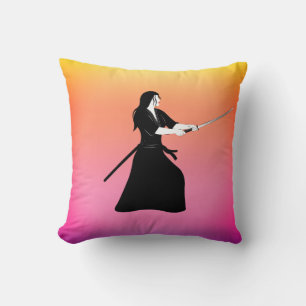 Vrouw Samurai Warrior met zwaard Kussen