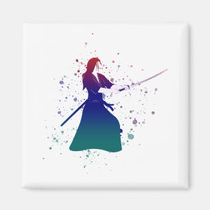 Vrouw Samurai Warrior met zwaard Magneet