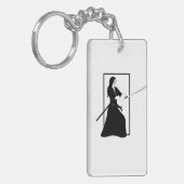 Vrouw Samurai Warrior met zwaard Sleutelhanger (Voorkant Links)