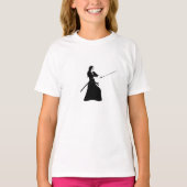 Vrouw Samurai Warrior met zwaard T-shirt (Voorkant)