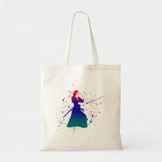 Vrouw Samurai Warrior met zwaard Tote Bag (Voorkant)