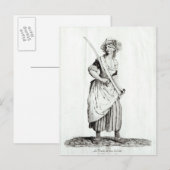 Vrouw Sans-Culotte, 1792 Briefkaart (Voorkant / Achterkant)