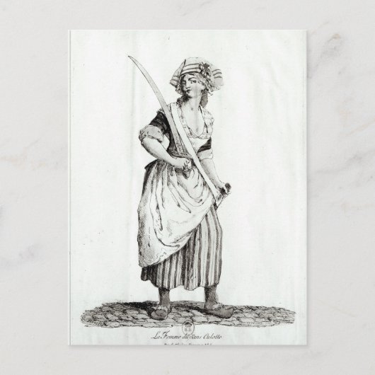 Vrouw Sans-Culotte, 1792 Briefkaart (Voorkant)