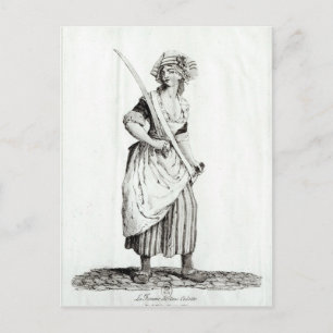 Vrouw Sans-Culotte, 1792 Briefkaart