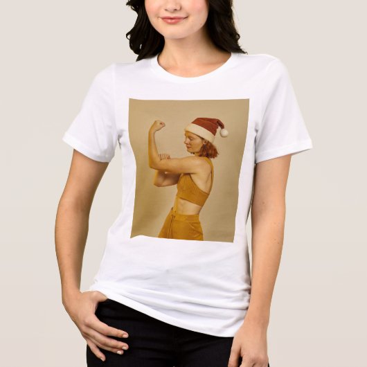 Vrouw Santa Tri-Blend Shirt (Voorkant)