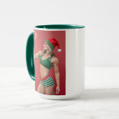 Vrouw Santa's Giant Candy Cane Mok (Voorkant links)